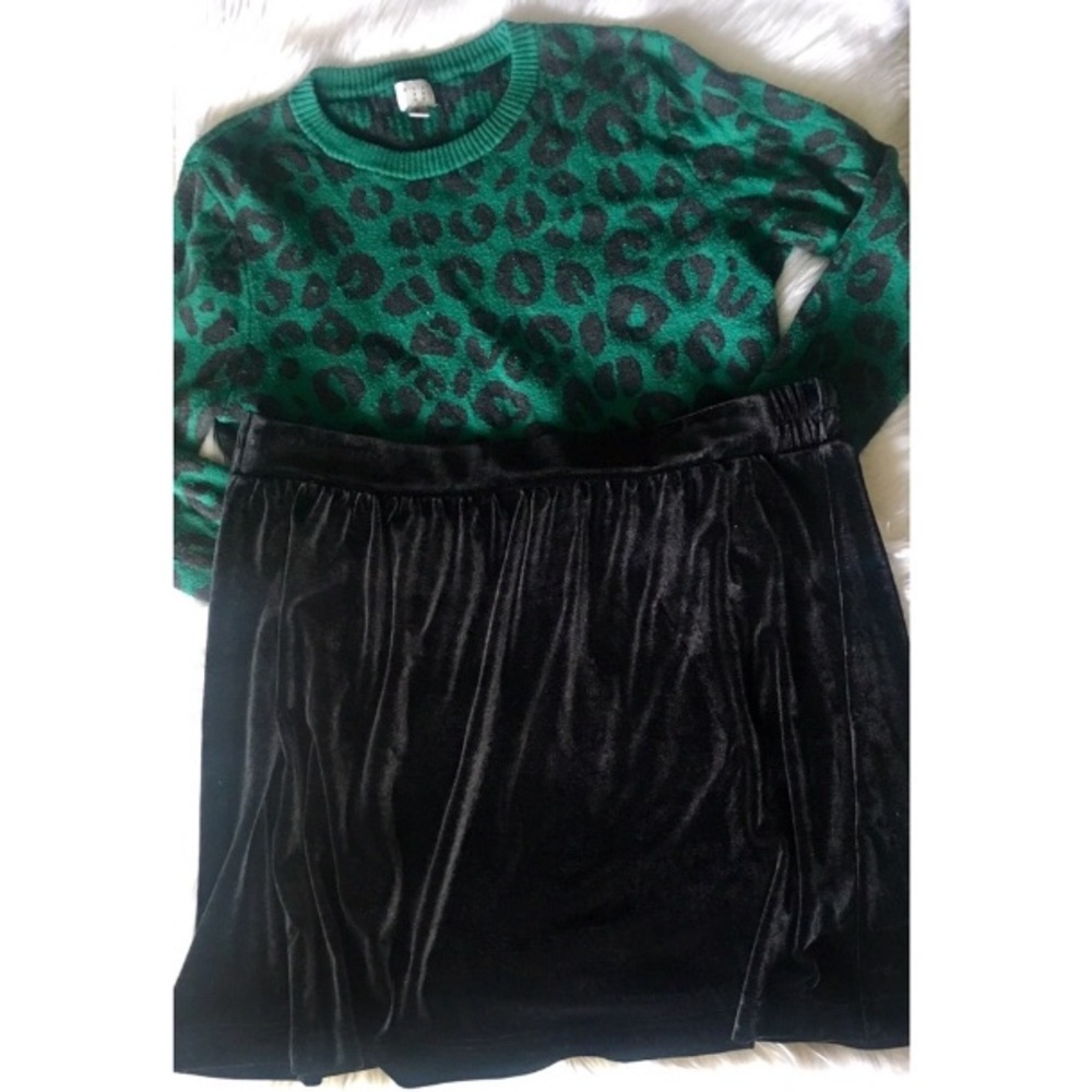 Green leopard sweater
